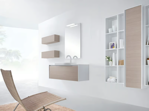 METROPOLIS 13 - Single wall-mounted vanity unit - Washbasin cabinet by LASA IDEA
