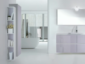 METROPOLIS 18 - Wall-mounted vanity unit with drawers - Washbasin cabinet by LASA IDEA