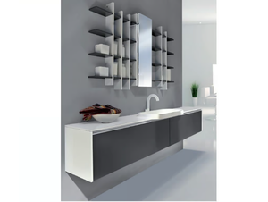 METROPOLIS 20 - Single wall-mounted vanity unit with drawers - Washbasin cabinet by LASA IDEA