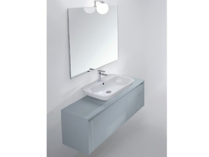 METROPOLIS 22 - Wall-mounted vanity unit with drawers - Washbasin cabinet by LASA IDEA