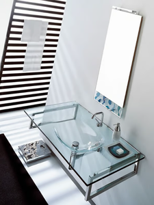 TIFFANY 710 - Wall-mounted rectangular crystal washbasin - Washbasin by LASA IDEA