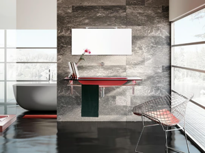 TIFFANY 740 - Rectangular washbasin with towel rail - Washbasin by LASA IDEA