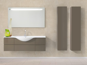 VANITY 02 - Wall-mounted vanity unit - Washbasin cabinet by LASA IDEA