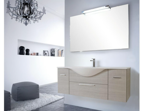 VANITY 06 - Single wall-mounted vanity unit with drawers - Washbasin cabinet by LASA IDEA