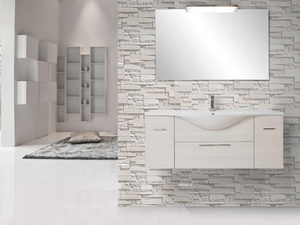 VANITY 07 - Wall-mounted vanity unit with drawers - Washbasin cabinet by LASA IDEA