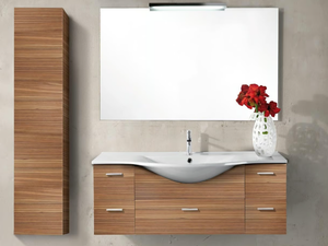 VANITY 11 - Wall-mounted vanity unit with drawers - Washbasin cabinet by LASA IDEA