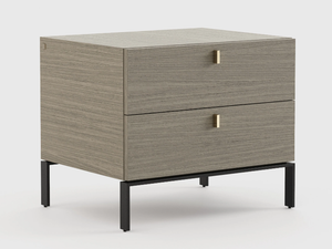 AMBER - Rectangular oak bedside table with drawers - Side table by Laskasas