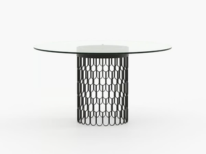 BRENDA - Round glass dining table - Table by Laskasas