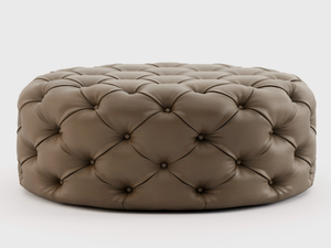 BUR ROUND - Round tufted leather pouf - Pouf by Laskasas