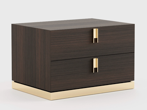 EMILY - Rectangular oak bedside table with drawers - Side table by Laskasas