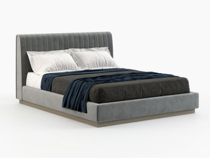 HARRY - Fabric double bed with upholstered headboard - Bed frame by Laskasas