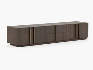 MACAU - Low wooden TV cabinet with drawers - Cabinet by Laskasas