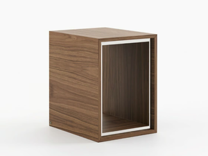 NILO - Wooden high side table with integrated magazine rack - Coffee table by Laskasas