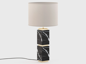 QUENTIN - Nero Marquina marble table lamp - Table lamp by Laskasas