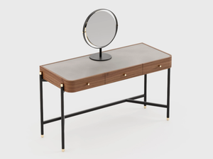 ROSIE - Dressing table in wood with top covered in leather - Table by Laskasas