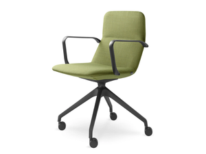 FLEXI LIGHT CHL BR F95-BL - Swivel trestle-based fabric office chair with armrests - Office Chair by LD Seating
