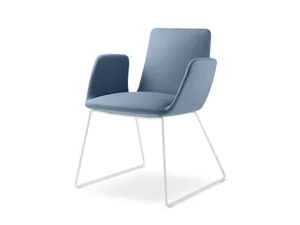 HARMONY MODERN 870-Q-N0 - Sled base fabric chair with armrests - Chair by LD Seating