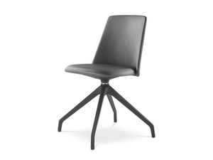 MELODY CHAIR 361 F90-BL - Swivel trestle-based leather chair - Chair by LD Seating