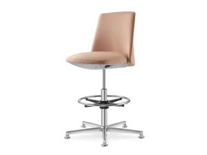 MELODY DESIGN 777-FR - Fabric office stool with 5-Spoke base with back - Stool by LD Seating