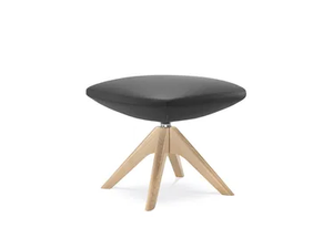 MELODY LOUNGE ML-T FW - Upholstered swivel leather footstool - Pouf by LD Seating