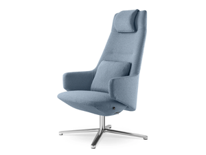 MELODY LOUNGE ML-XL-FR-N6 ML-PL ML-HO - Swivel fabric armchair high-back with 4-spoke base - Armchair by LD Seating