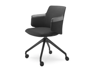 MELODY MEETING 360 F95-BL BR-P - Leather office chair with armrests - Office Chair by LD Seating