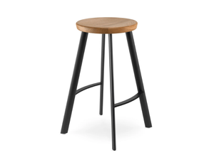 SPOT SP-670W-N1 - Steel and wood stool with footrest - Stool by LD Seating