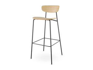 TRIVI TR-128W-N1 - Steel and wood barstool with footrest - Stool by LD Seating