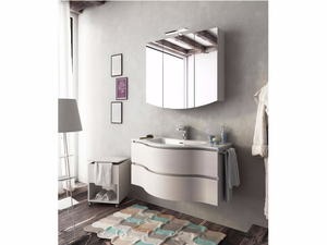 BROADWAY B13 - Single wall-mounted vanity unit with drawers - Washbasin cabinet by LEGNOBAGNO