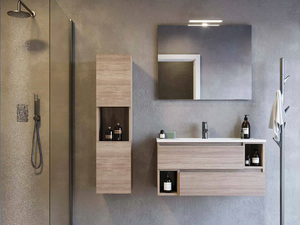 CITY 01 - Wall-mounted vanity unit with drawers - Washbasin cabinet by LEGNOBAGNO