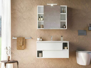 CITY 02 - Wall-mounted vanity unit with drawers - Washbasin cabinet by LEGNOBAGNO