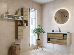 CITY 03 - Wall-mounted vanity unit with drawers - Washbasin cabinet by LEGNOBAGNO