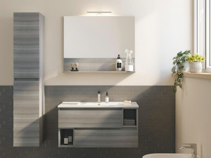 CITY 04 - Wall-mounted vanity unit with drawers - Washbasin cabinet by LEGNOBAGNO
