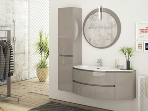 FREEDOM FC06 - Single wall-mounted HPL vanity unit with cabinets - Washbasin cabinet by LEGNOBAGNO