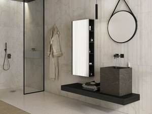FREEDOM FL06 - Single HPL console sink with cabinets - Washbasin cabinet by LEGNOBAGNO