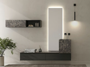 FREEDOM FL10 - Single wall-mounted wooden vanity unit - Washbasin cabinet by LEGNOBAGNO