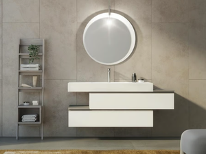 FREEDOM FL23 - Single wall-mounted vanity unit with drawers - Washbasin cabinet by LEGNOBAGNO