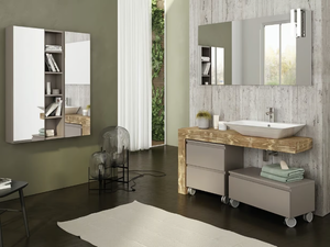 FREEDOM FL31 - Single fir vanity unit with mirror - Washbasin cabinet by LEGNOBAGNO
