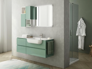 FREEDOM FL33 - Vanity unit with towel rail - Washbasin cabinet by LEGNOBAGNO