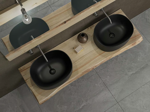 LIFE 05 - Double washbasin countertop - Washbasin by LEGNOBAGNO