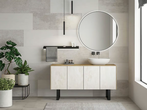 LIFE 07 - Floor-standing single vanity unit with doors - Door by LEGNOBAGNO