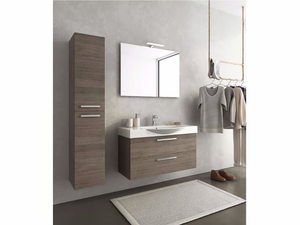 MANHATTAN M13 - Wall-mounted wooden vanity unit with drawers - Washbasin cabinet by LEGNOBAGNO