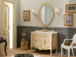 NARCISO DECORATO - Wooden vanity unit with doors - Door by LEGNOBAGNO