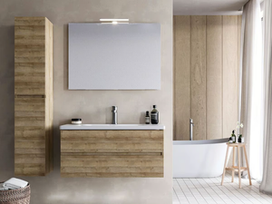 SOFT 05 - Wall-mounted vanity unit with drawers - Washbasin cabinet by LEGNOBAGNO