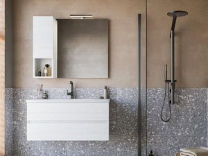 SOFT 07 - Wall-mounted vanity unit with drawers - Washbasin cabinet by LEGNOBAGNO