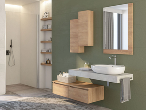 URBAN COMPONIBILE 02 - Wall-mounted sectional vanity unit - Washbasin cabinet by LEGNOBAGNO
