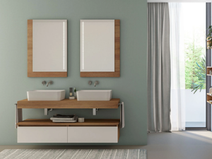 URBAN COMPONIBILE 04 - Double sectional vanity unit - Washbasin cabinet by LEGNOBAGNO