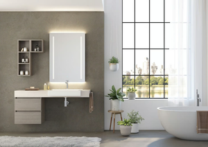 URBAN COMPONIBILE 06 - Wall-mounted sectional wooden vanity unit - Washbasin cabinet by LEGNOBAGNO