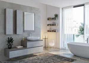 URBAN COMPONIBILE 07 - Sectional wall-mounted vanity unit with cabinets - Washbasin cabinet by LEGNOBAGNO
