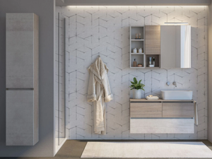 URBAN COMPONIBILE 12 - Wall-mounted vanity unit with drawers - Washbasin cabinet by LEGNOBAGNO